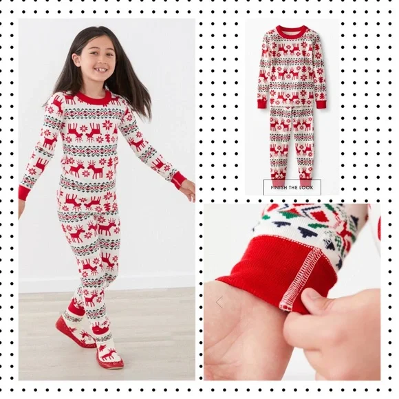 Hanna Andersson - Long John Pajama Set in Dear Deer 12 - Picture 5 of 11